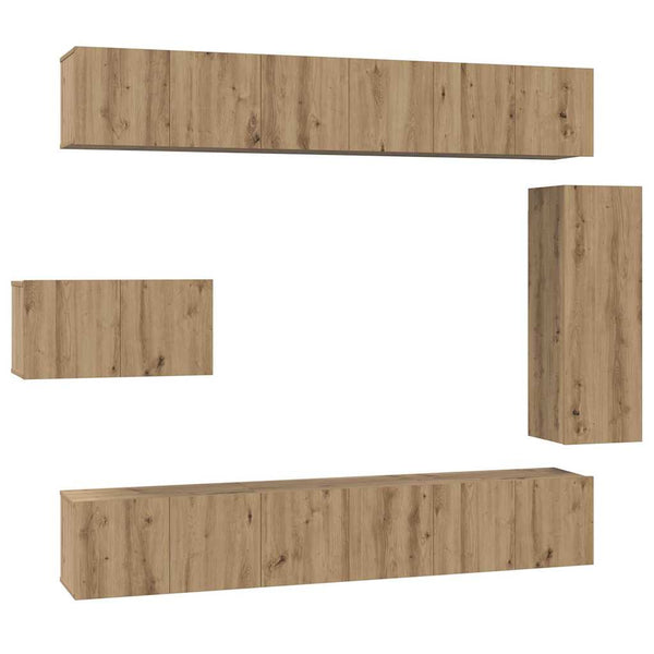 TV-tasosetti 8 pcs artesaani tammi Tekninen puu