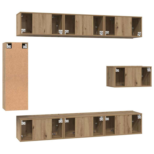 TV-tasosetti 8 pcs artesaani tammi Tekninen puu