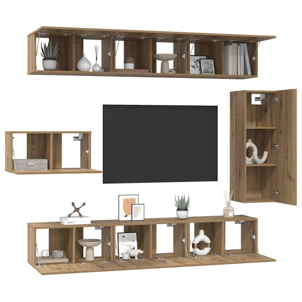 TV-tasosetti 8 pcs artesaani tammi Tekninen puu