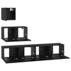 Seinä TV Kaappi 4 pcs Musta tammi 80 x 30 x 30.5 cm