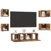 TV-tasosetti 6 pcs Vanha puu Keskikoko 120 x 30 x 30 cm