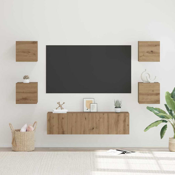 TV-tasosetti 6 kpl Artisan tammi Tekninen puu