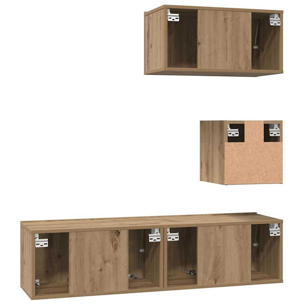 Artesaani tammi TV-tasosetti 4 pcs Tekninen puu