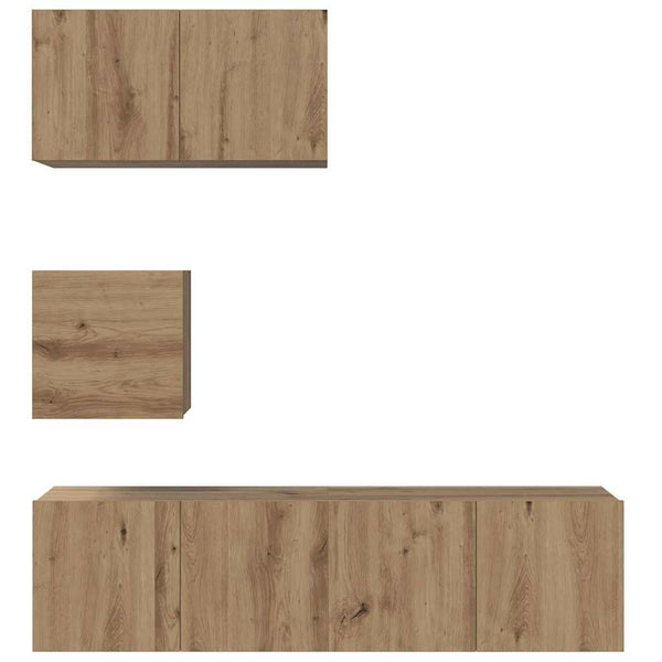 Artesaani tammi TV-tasosetti 4 pcs Tekninen puu