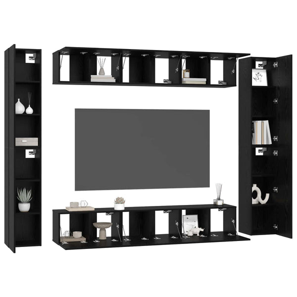 TV-tasosetti 10 pcs Musta tammi. Tekninen puu