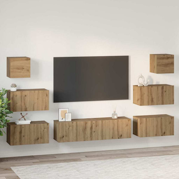 TV-tasosetti 8 kpl Artisan tammi Tekninen puu