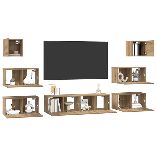 TV-tasosetti 8 kpl Artisan tammi Tekninen puu