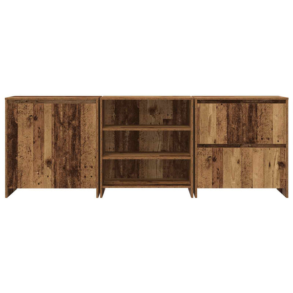 Sivupöytä 3 kpl Vanha puu 70 x 41 x 75 cm Tekninen puu