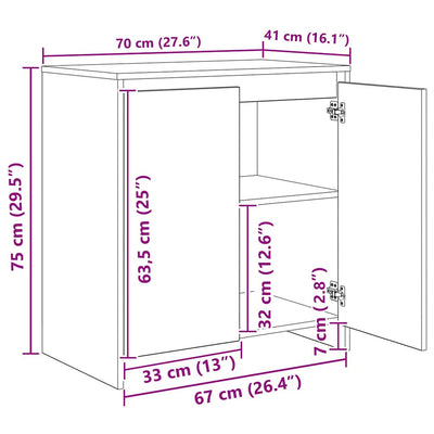 Sivupöytä 3 pcs Musta tammi 70 x 41 x 75 cm Tekninen puu