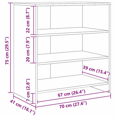 Sivupöydät 3 pcs artesaani tammi 70 x 41 x 75 cm Tekninen puu