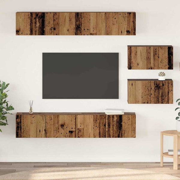 TV-tasosetti 6 pcs Vanha puu Keskikoko Tekninen puu