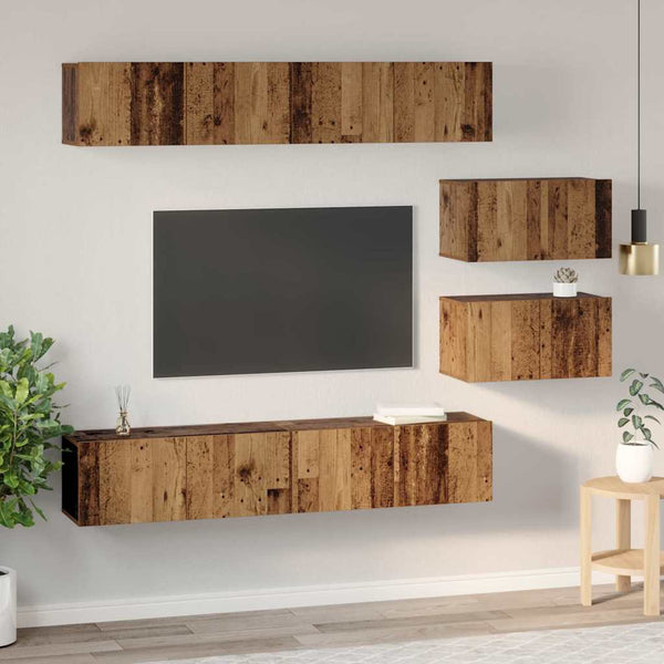 TV-tasosetti 6 pcs Vanha puu Keskikoko Tekninen puu