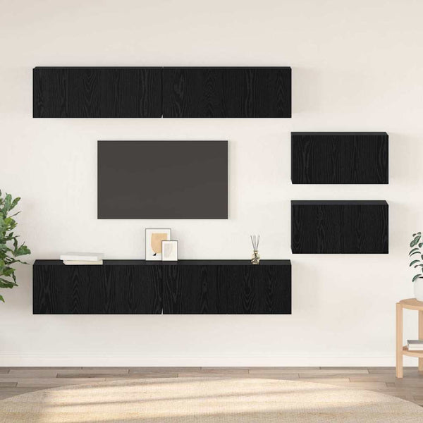 TV-tasosetti 6 pcs Musta tammi. 80 x 30 x 30.5 cm Small