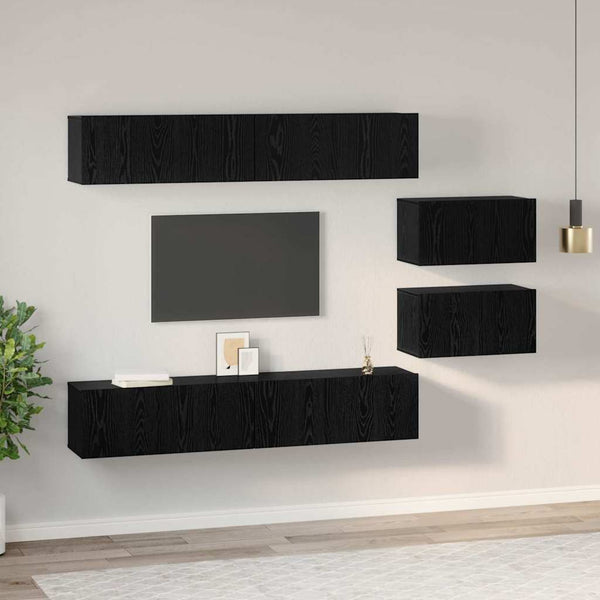 TV-tasosetti 6 pcs Musta tammi. 80 x 30 x 30.5 cm Small