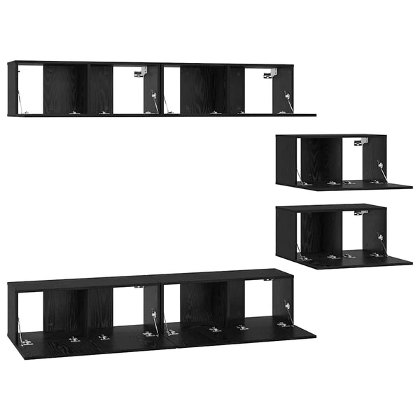 TV-tasosetti 6 pcs Musta tammi. 80 x 30 x 30.5 cm Small