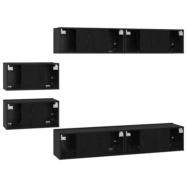 TV-tasosetti 6 pcs Musta tammi. 80 x 30 x 30.5 cm Small