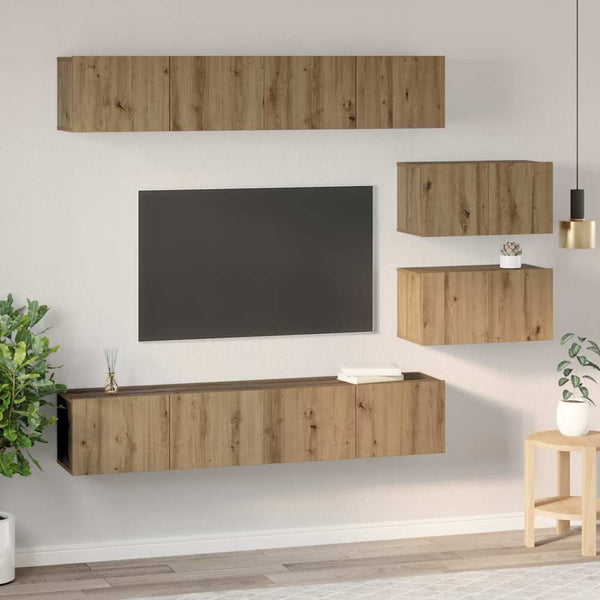 TV-tasosetti 6 kpl Artisan tammi Tekninen puu