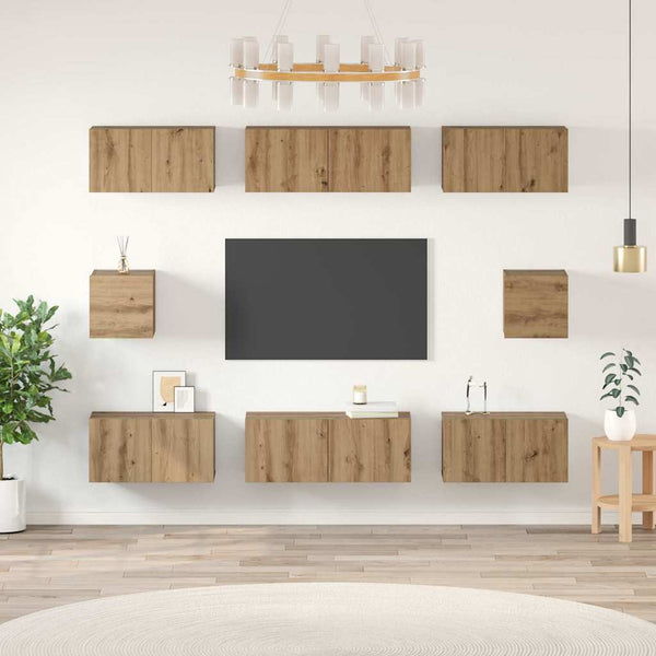 TV-tasosetti 8 kpl Artisan tammi Tekninen puu