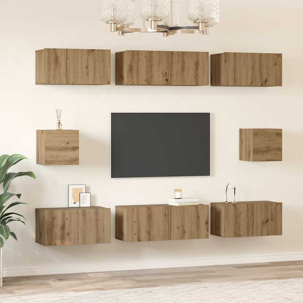 TV-tasosetti 8 kpl Artisan tammi Tekninen puu