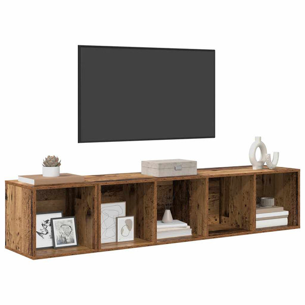 TV-kaapistosetti 2 pcs Vanha Puu Tekninen puu