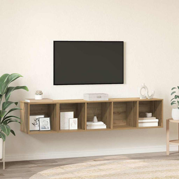 TV-kaapistosetti 2 pcs Artisan tammi Tekninen puu