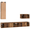 TV-kaapistosetti 4 pcs Vanha puu 200 x 30 x 30 cm Tekninen puu