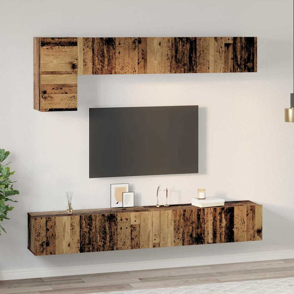 TV-tasosetti 5 osaa Vanha puu 100 x 30 x 30 cm Tekninen puu