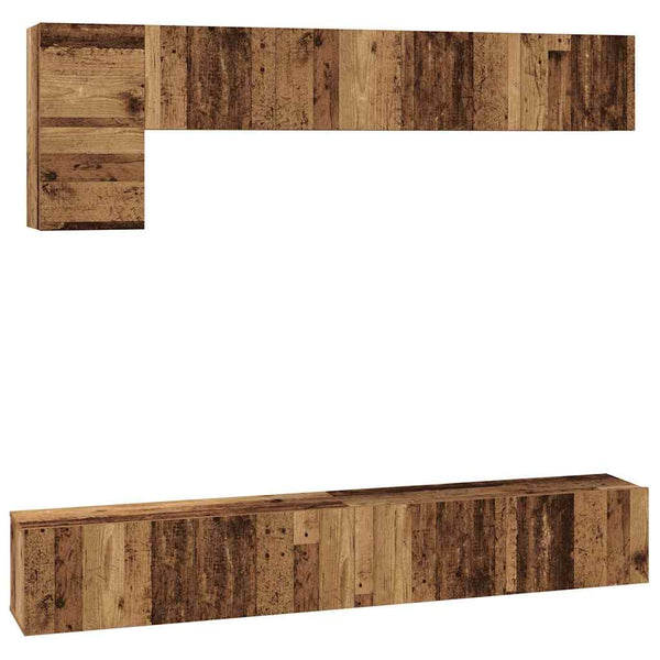 TV-tasosetti 5 osaa Vanha puu 100 x 30 x 30 cm Tekninen puu