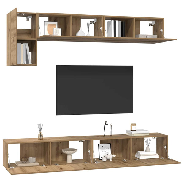 TV-tasosetti 5 pcs artesaani tammi 100 x 30 x 30 cm