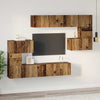 TV-tasosetti 8 pcs Vanha puu 80 x 30 x 30 cm Tekninen puu