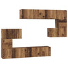 TV-tasosetti 8 pcs Vanha puu 80 x 30 x 30 cm Tekninen puu