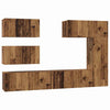 TV-tasosetti 6 pcs Vanha puu 30,5 x 30 x 90 cm Tekninen puu