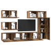 TV-tasosetti 6 pcs Vanha puu 30,5 x 30 x 90 cm Tekninen puu