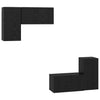 Musta tammi Seinäkiinnitettävä TV-tasosetti 4 pcs. Tekninen puu