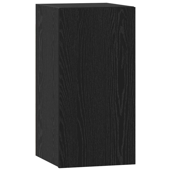 Musta tammi Seinäkiinnitettävä TV-tasosetti 4 pcs. Tekninen puu