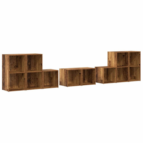 TV-kaapistosetti 8 pcs Vanha Puu Tekninen puu