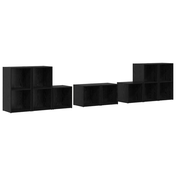 TV-kaapistosetti 8 pcs Musta tammi. Tekninen puu