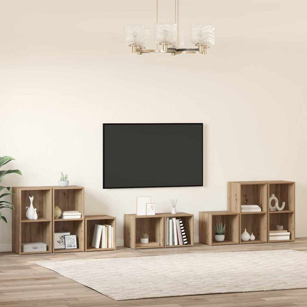 TV-kaapistosetti 8 pcs Artisan tammi Tekninen puu