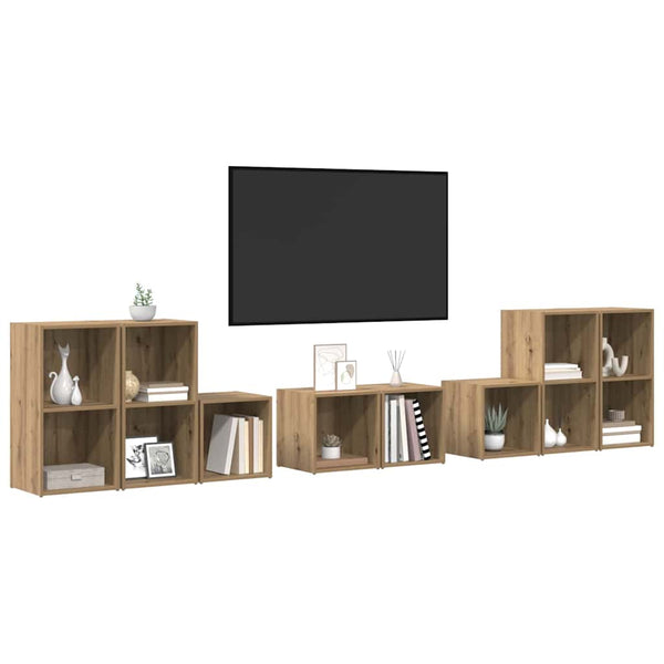 TV-kaapistosetti 8 pcs Artisan tammi Tekninen puu