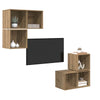 TV-tasosetti 4 pcs Tekninen puu Artisan tammi