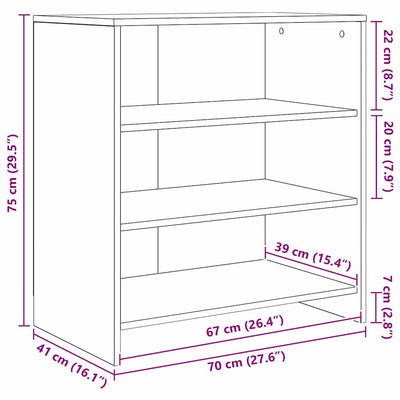 Sivupöydät 2 pcs Vanha puu 70 x 41 x 75 cm Tekninen puu