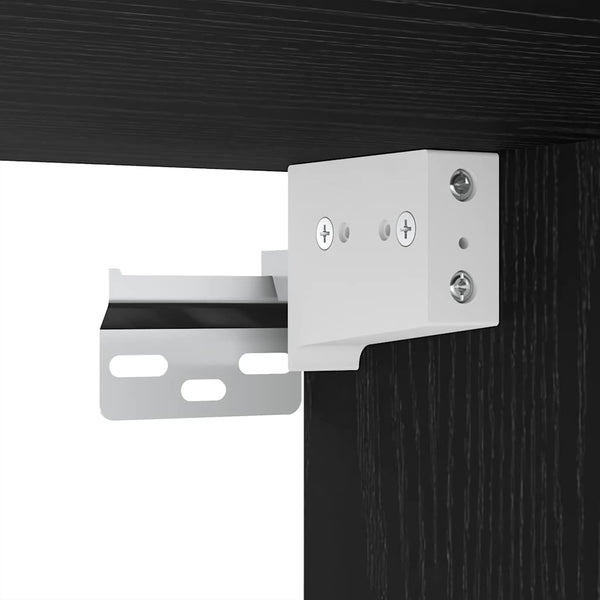 TV-tasosetti 8 pcs Musta tammi 80 x 30 x 30.5 cm Tekninen puu