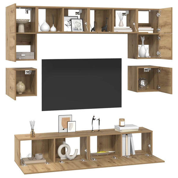 TV-tasosetti 8 kpl Artisan tammi Tekninen puu