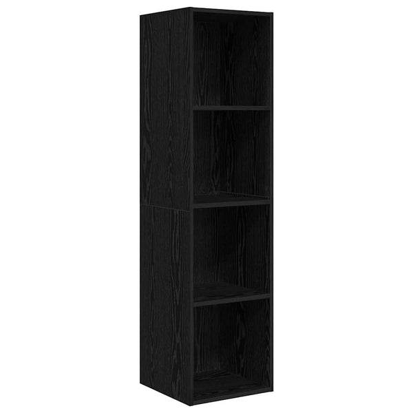 3 pcs Seinäkiinnitettävä TV-tasosetti Musta tammi. Tekninen puu