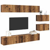 TV-tasosetti 8 pcs Vanha Puu 60 x 30 x 30 cm Tekninen puu