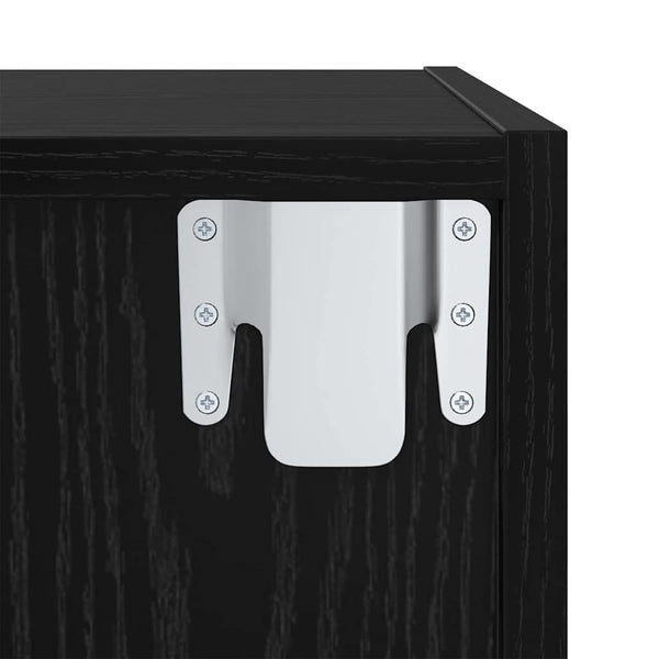 TV-tasosetti Seinäkiinnitettävä 2 pcs Musta tammi. Tekninen puu
