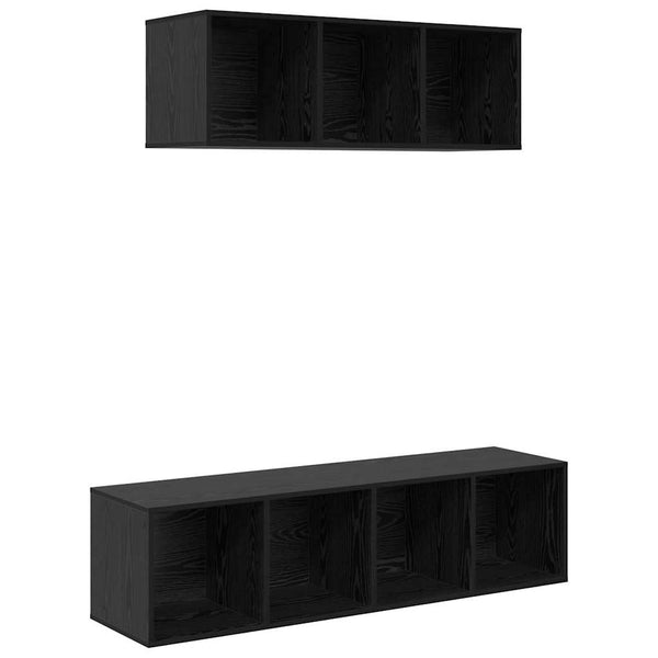 TV-tasosetti Seinäkiinnitettävä 2 pcs Musta tammi. Tekninen puu
