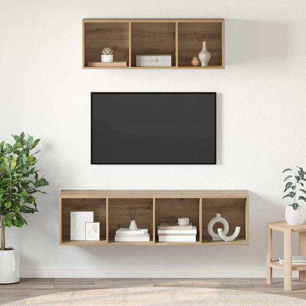 Artisan tammi TV-tasosetti 2 pcs Tekninen puu