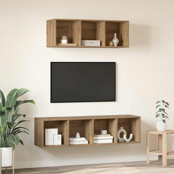 Artisan tammi TV-tasosetti 2 pcs Tekninen puu