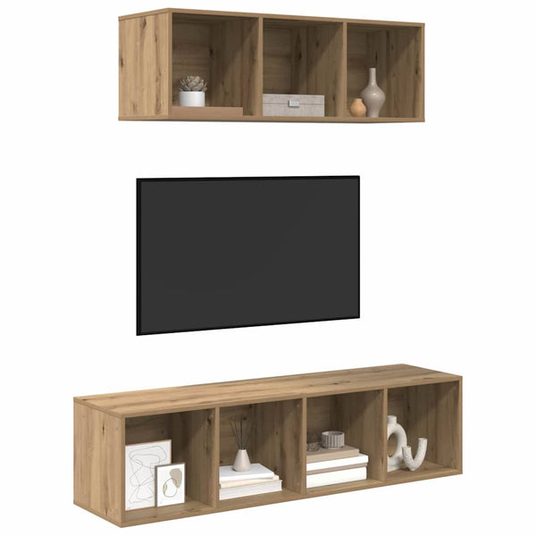 Artisan tammi TV-tasosetti 2 pcs Tekninen puu